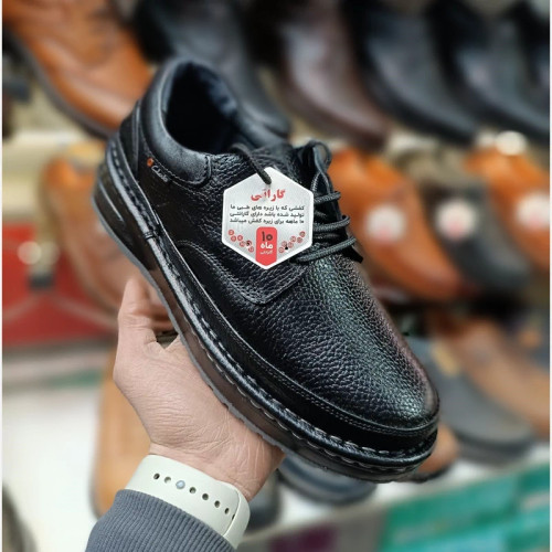 کفش کلارک مردانه تمام چرم تبریز طبی بندی و بی بند پد خارپاشنه دار