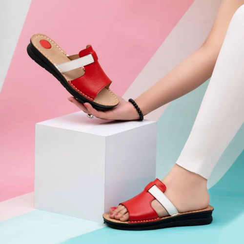 دمپایی تمام چرم زنانه با پد خارپاشنه فوق العاده راحت در رنگ بندی های خاص