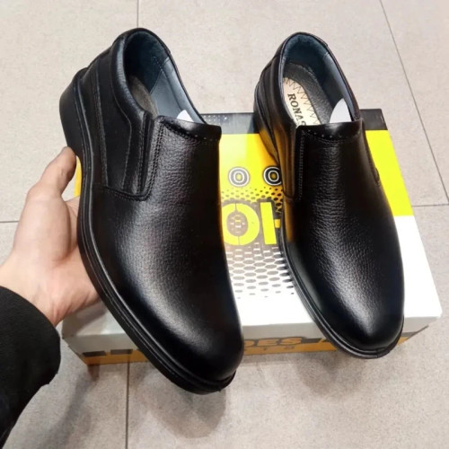 کفش مردانه تمام چرم راحتی ساده با چاپ فلوتر روناس کد 2722