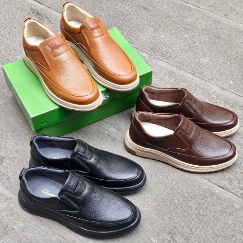 کفش کلارک تمام چرم مردانه طبی سبک