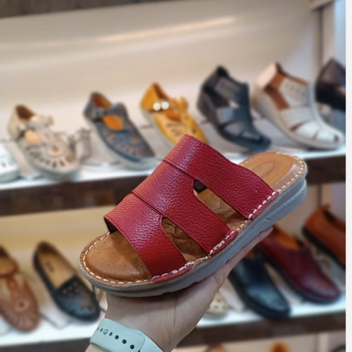 صندل زنانه تمام چرم طبی ماساژور دار طبی مدل نگار