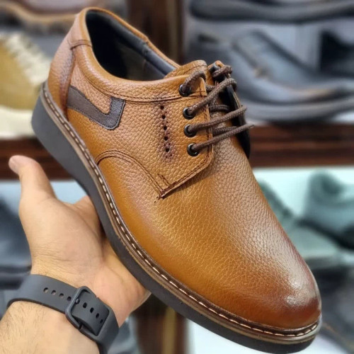 کفش راحتی مردانه تمام چرم طرح دوخت فوق بادوام