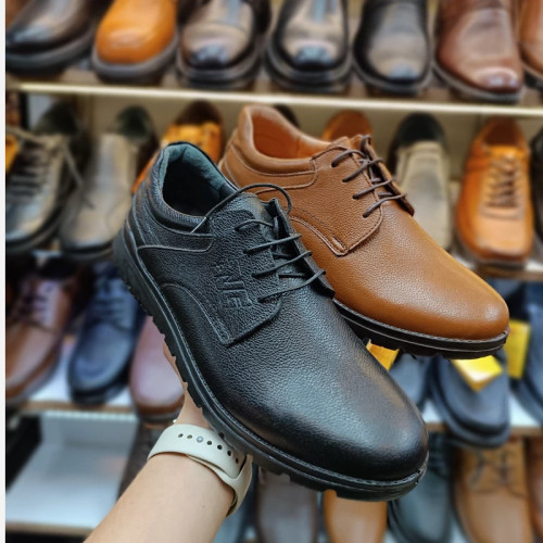 کفش راحتی مردانه تمام چرم طبی سبک مدل آرمان بندی