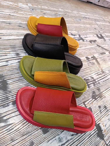 دمپایی زنانه تمام چرم طبیعی مدل جدید کد ۶۷۱