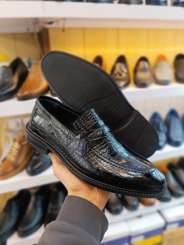 کفش کالج کروکدیلی تمام چرم طبیعی کد ۷۴۴