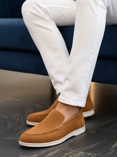 کفش لوفر مردانه تمام چرم طبیعی کد 807